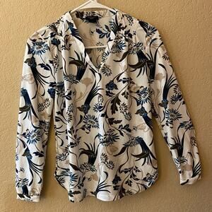 NWOT: Ann Taylor Floral Long Sleeve Blouse - Size: XSP